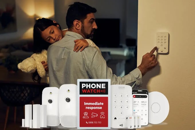 Dad, child and keypad copy