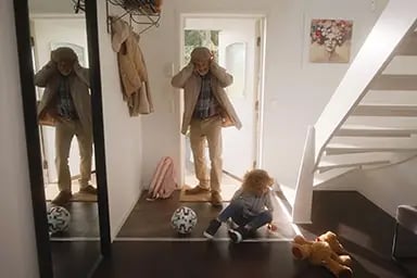 Grandpa and kid sets of the alarm hallway copy-1