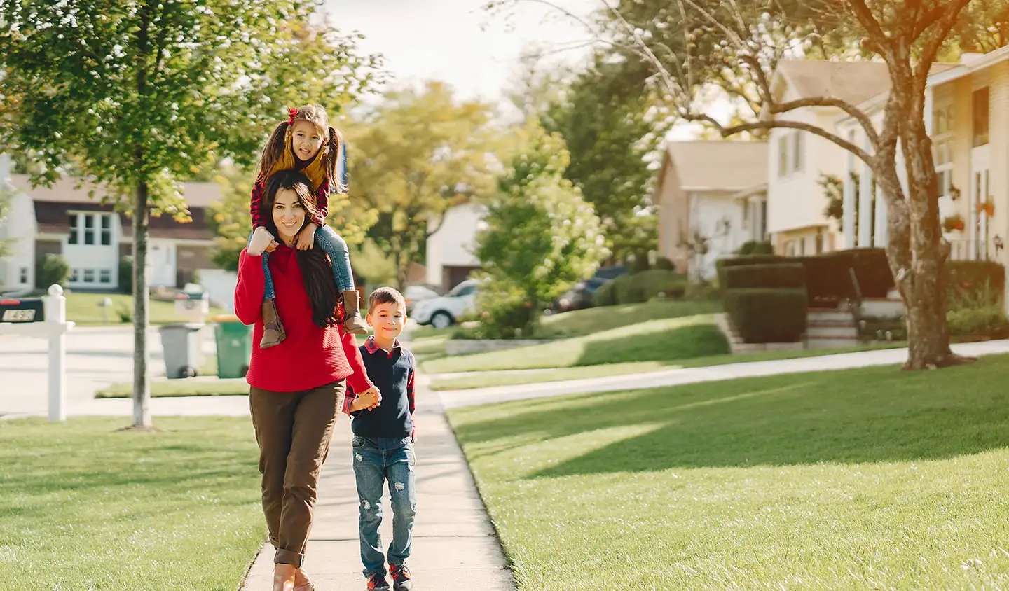 d3 mother and son walking