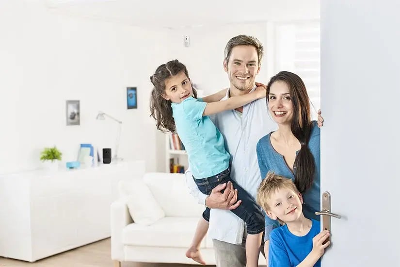 family in home