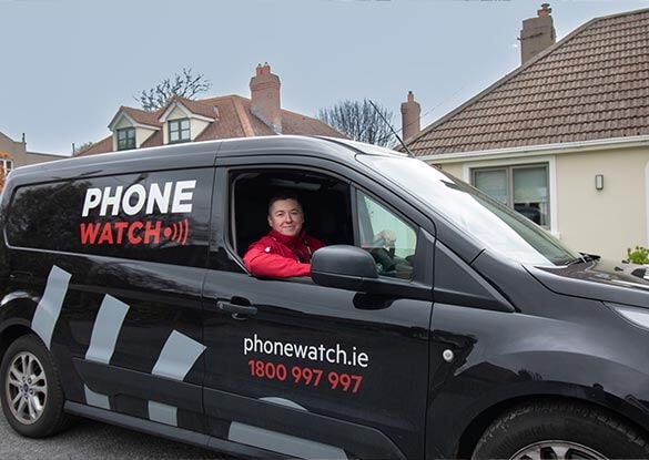 phonewatch security advisor sitting in van
