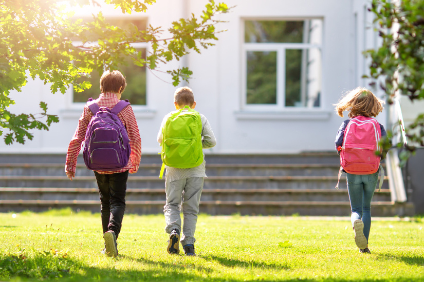 kids on way to school