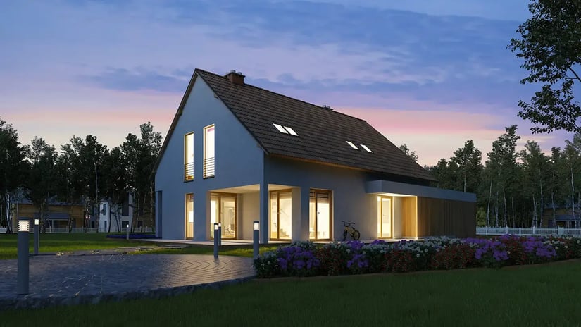 outside of house at night