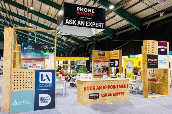 PhoneWatch stand at an Irish home improvement event offering expert security advice to visitors