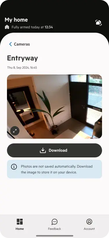 indoor camera app photo on demand