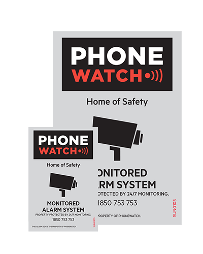 Alarm signs and stickers