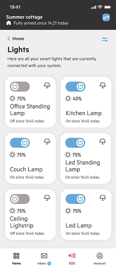 App screengrab smart lights